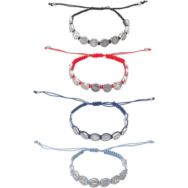 Pulsera de bendición con medalla Benedict (4 unidades)