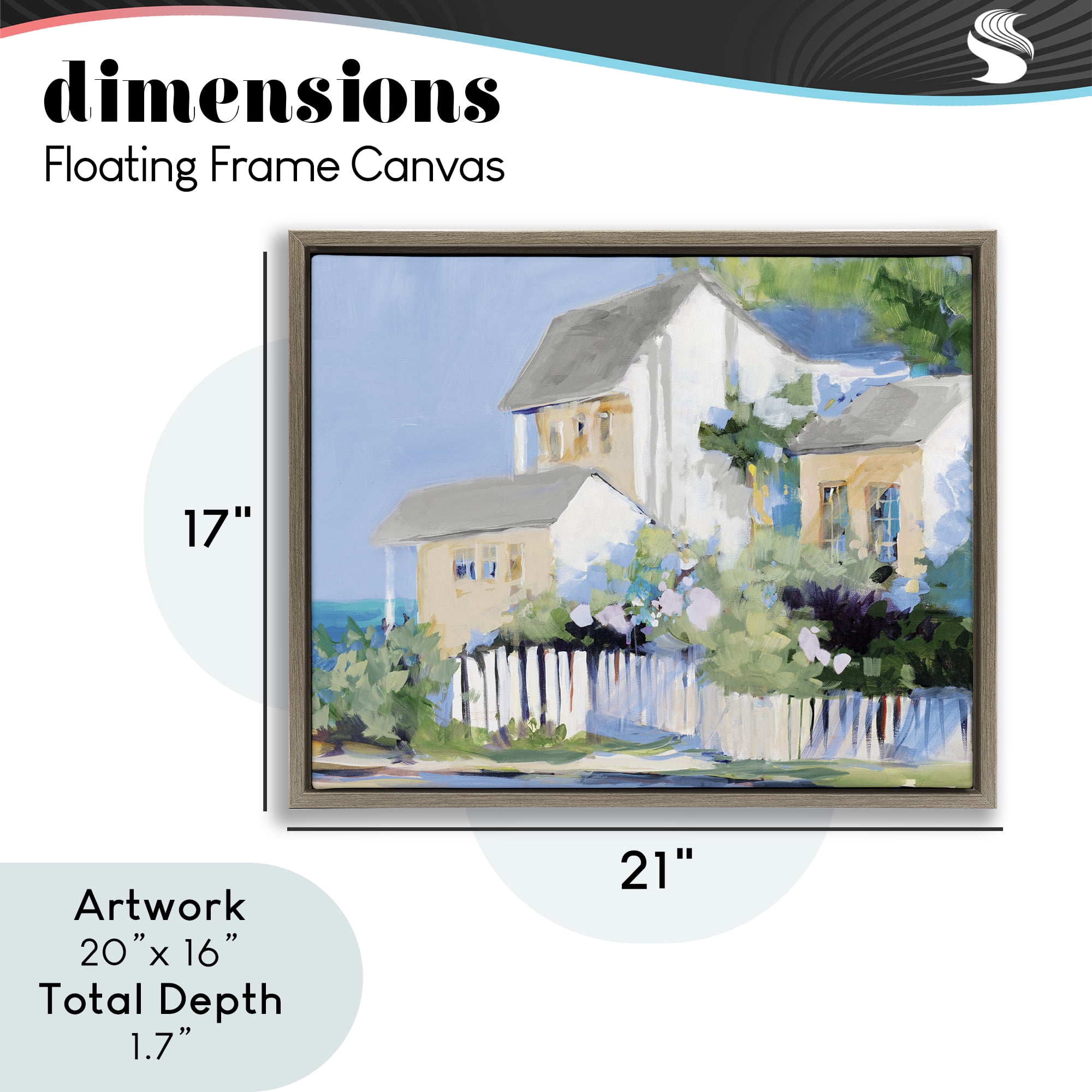 Stupell Industries Living by the Water Cottage Brown Framed Floater Canvas Wall Art, design by Jane Slivka