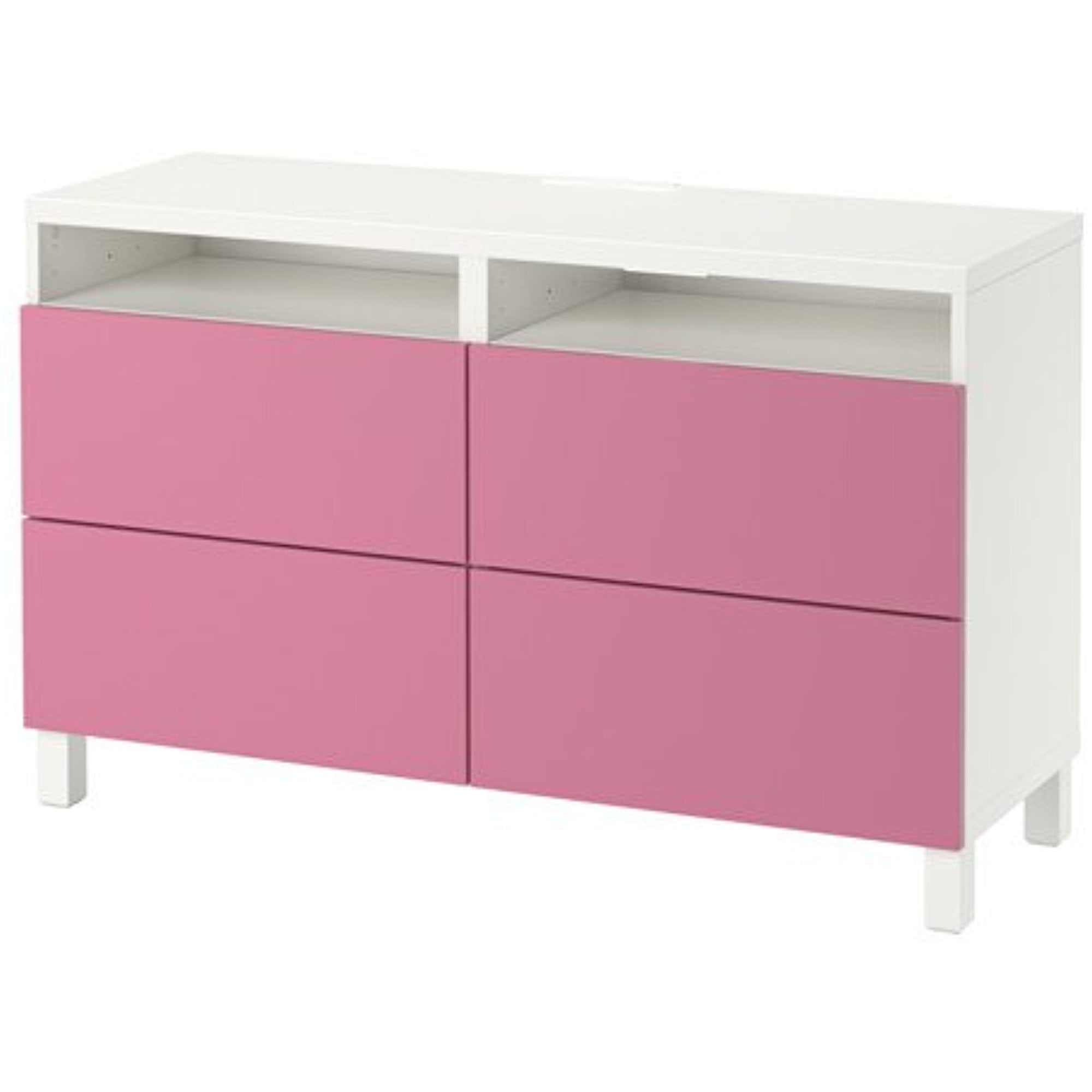 Ikea TV unit with drawers, white, Lappviken pink 4202.26112