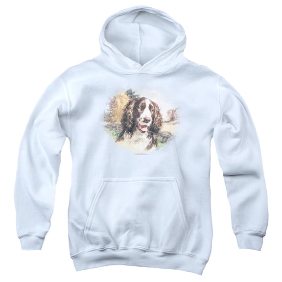 Wildlife - Springer Spaniel Head - Youth Hooded Sweatshirt - Large
