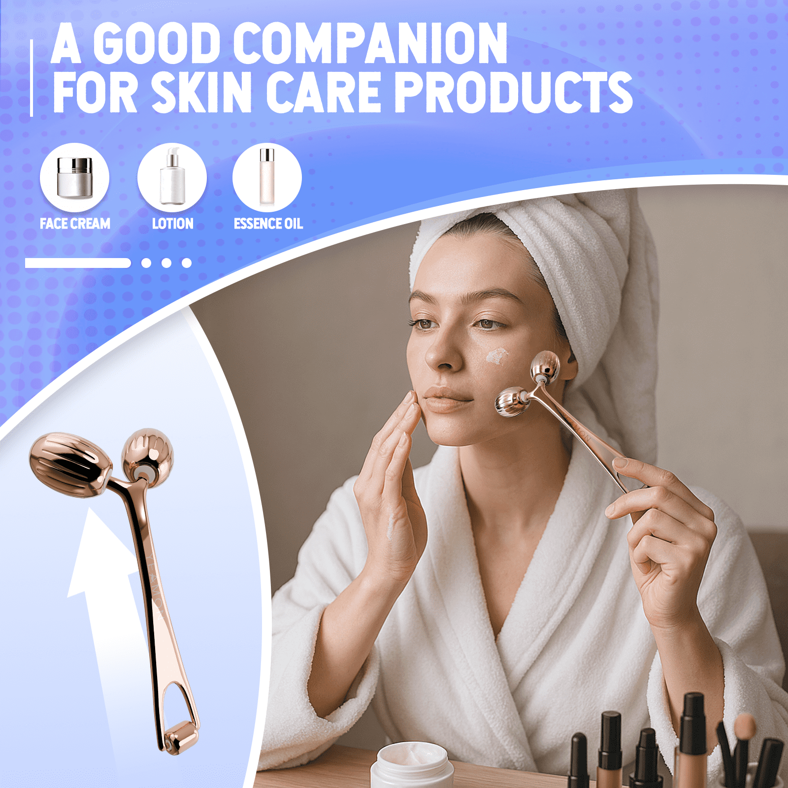 Gua Sha Facial Tools and Face Roller Set, Facial Massage Tool for Women’s Skincare Routine,Cooling Stainless Steel Face Sculpting Eyes Roller Guasha for Daily Use or Self-Care Gift for Women