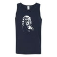 thumbnail image 2 of Manilyn Monroe Skull Face and Body Tattoo | Mens Pop Culture Graphic Tank Top, Navy, Large, 2 of 4