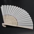 thumbnail image 5 of 10 Pcs 21cm White Color Fabric Hand Fan, Silk Hand Fan Wedding Party, 5 of 5