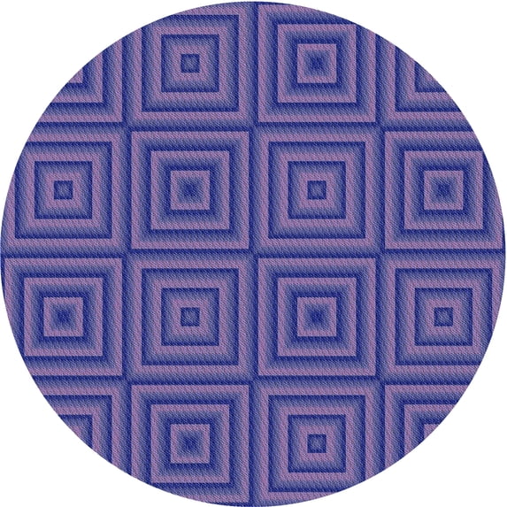 Ahgly Company Indoor Round Patterned Medium Slate Blue Area Rugs, 7' Round