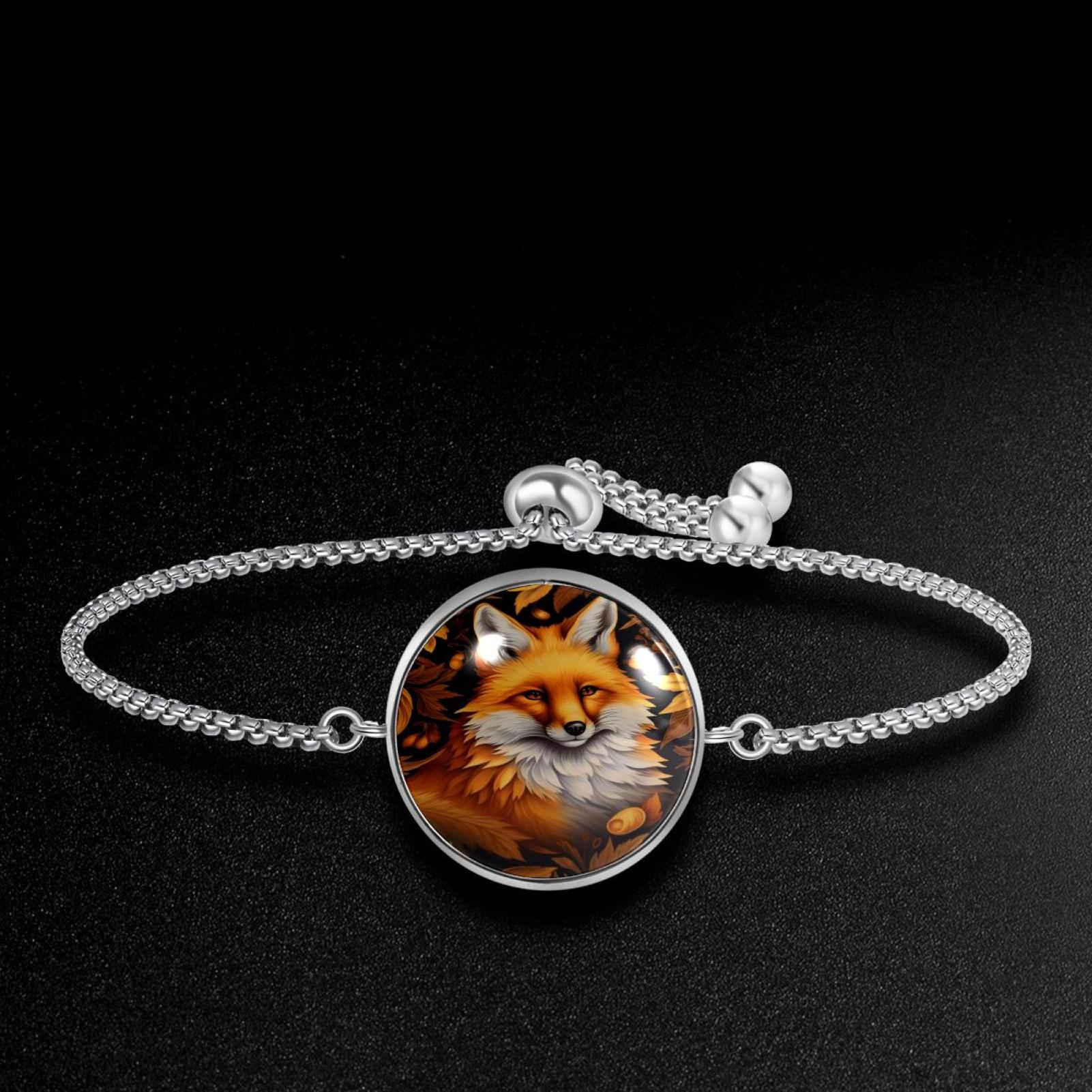 OWNMEMORY Fox Pattern Premium Stainless Steel Adjustable