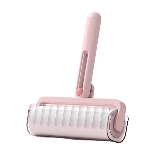 Pink Foldable Lint Roller Pet Hair Remover For Clothes Furniture Tearable Sticky Roller Reusable Portable Cleaning Tool Pink