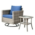 thumbnail image 2 of Ovios 2 Pieces Outdoor Patio Furniture Wicker Bistro set with Swivel Chairs and Side Coffee Table for Backyard, 2 of 6