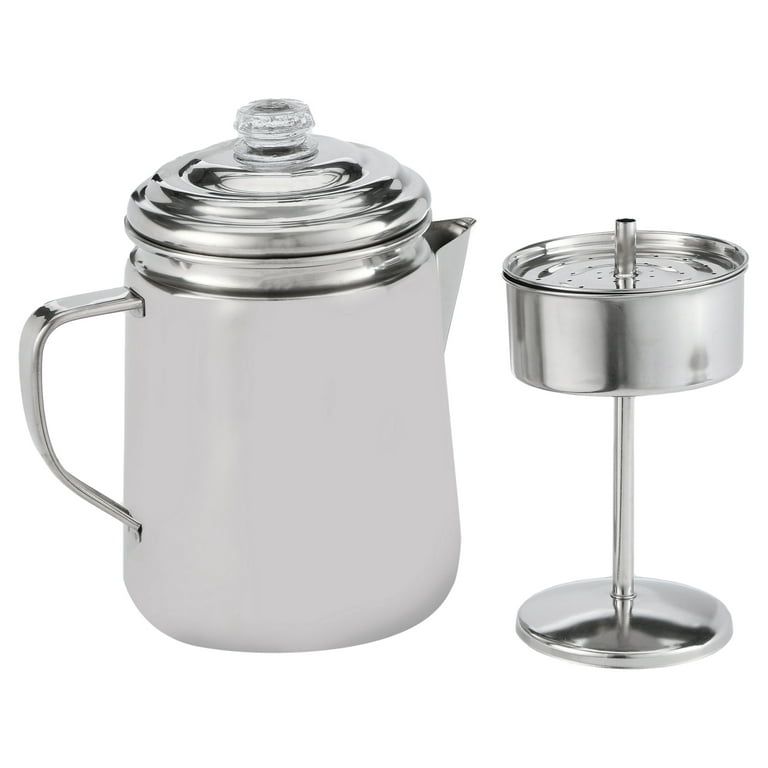 12 Cup Percolator Stainless Steel Coffee Maker Pot Camping Fire Pit RV  Travel