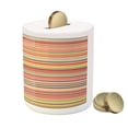 thumbnail image 3 of Abstract Piggy Bank, Vivid Horizontal Colorful Striped Lines Background Rainbow Bars Display, Ceramic Coin Bank Money Box for Cash Saving, 3.6" X 3.2", Multicolor, by Ambesonne, 3 of 4