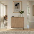 thumbnail image 6 of Nexera Slim 2-Door Storage Console, Light Walnut, 6 of 8