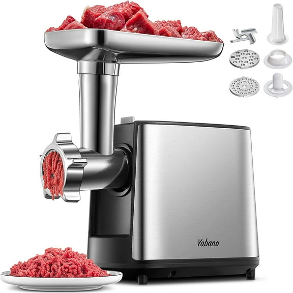 Electric Meat Grinder, Heavy Duty Meat Mincer, Sausage Stuffer Maker, Food Grinder with Sausage & Kubbe Kit, 2 Grinder Plates, Stainless Steel