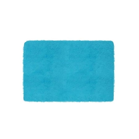 Fresh Fab Finds 4 x 2.6 ft. Fluffy Bedroom Anti-Skid Shaggy Decorative Floor Carpet Mat Area Rug for Nursery Bedroom Living Room  Blue