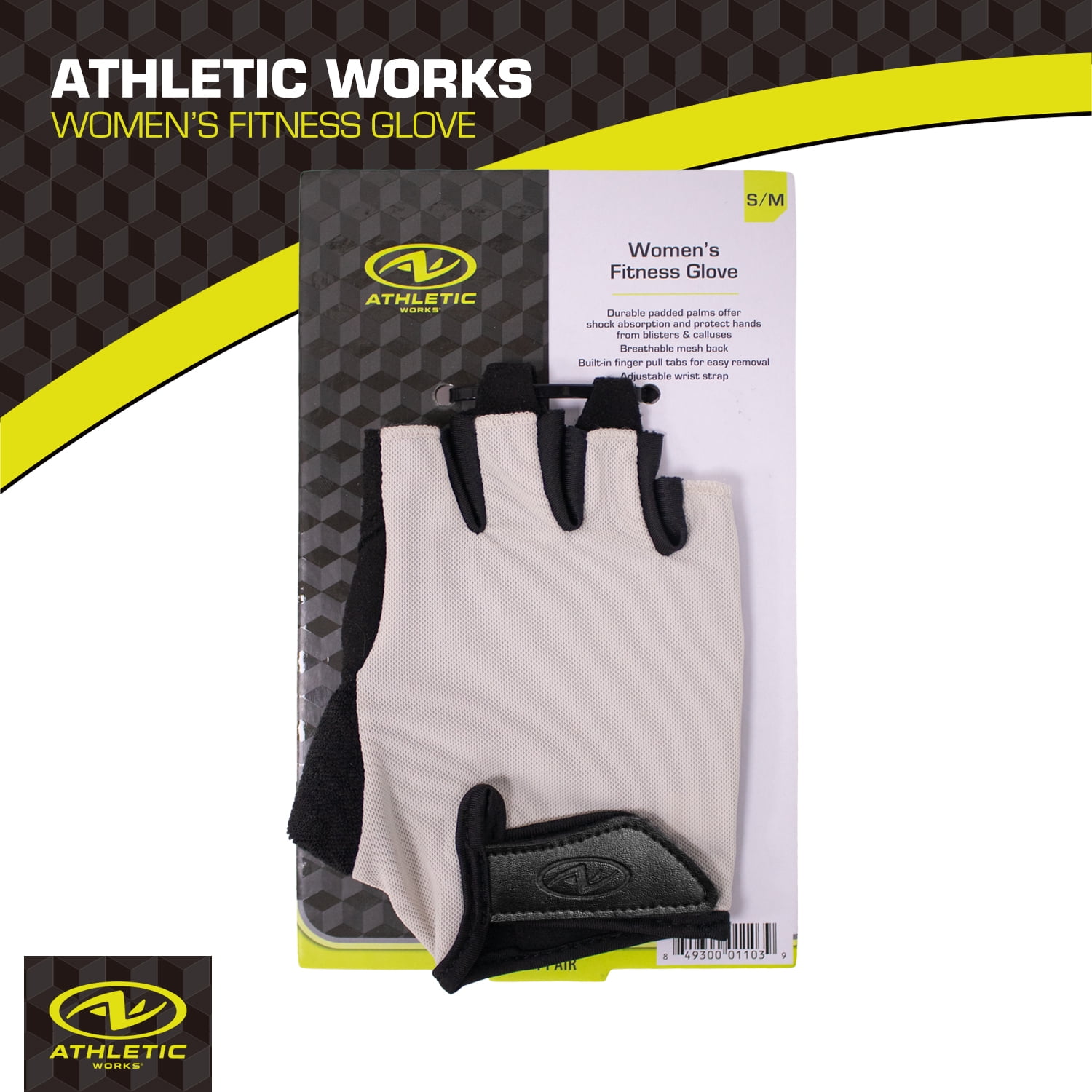 Athletic Works Women's Fitness Gloves with Breathable Mesh and Padded Palm