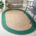 thumbnail image 2 of SAFAVIEH Natural Fiber Cirino Bordered Area Rug, Natural/Green, 6' x 9' Oval, 2 of 8