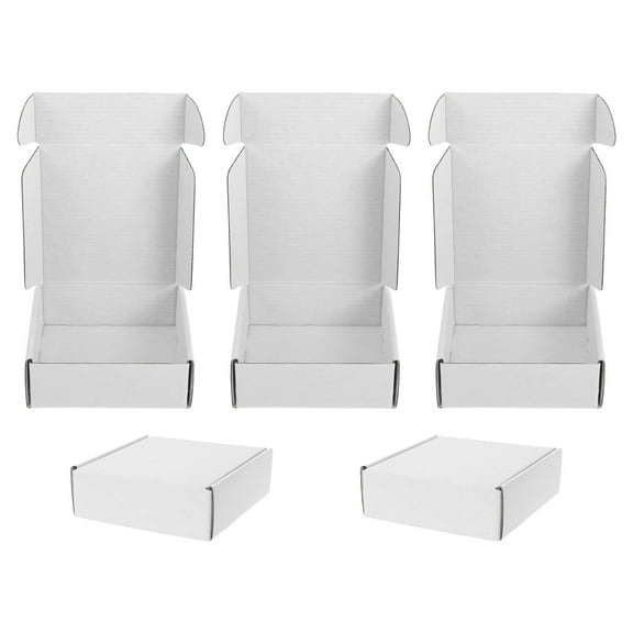 5 Pcs Small Cardboard Boxes Shipping for Business Plug White