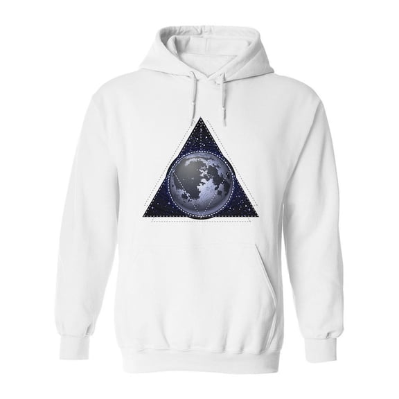 Graphic Moon Inside A Triangle Hoodie Men -Image by Shutterstock, Male 3X-Large