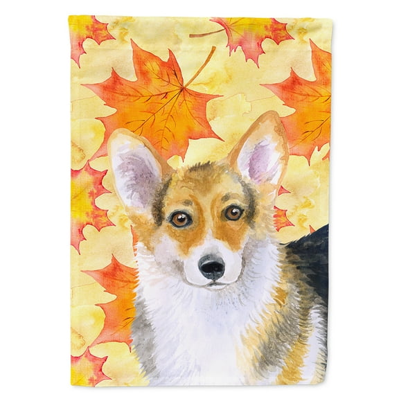 Carolines Treasures BB9903CHF Pembroke Corgi Fall Flag Canvas House Size Large multicolor