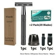 thumbnail image 4 of Waysh Safety Razor Gift Set, Gunmetal, for a Classic Shave, 4 of 6