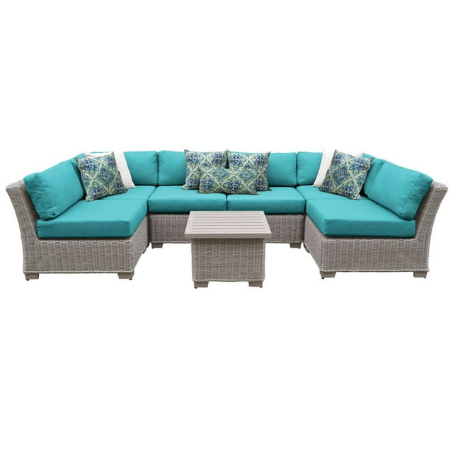 Coast 7 Piece Outdoor Wicker Patio Furniture Set 07c