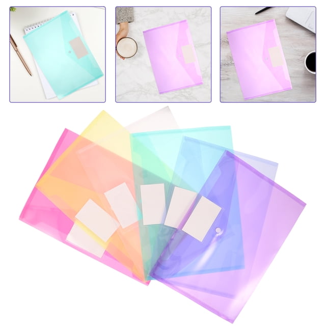 DEEPCRAFF 6Ud Plástica Con Botón Seguro Y Transparente Para Guardar Documentos
