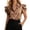 Brown, variant on Women’S Layered Ruffle Sleeve Satin Button Down Blouse, Collared V-Neck Elegant Office Casual Top, Smooth Silky Polyester Fabric, 1pc, Sizes S M L XL XXL