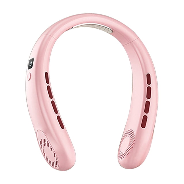 JShteea Ventilador Cuello Sin Aspas Ventilador Eléctrico USB Recargable (estándar Rosa)