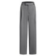 thumbnail image 4 of vigerkar Women Wide Leg Pants High Waisted Dressy Work Trousers Business Casual Palazzo Pants with Pockets 2025 Grey, XXL, 4 of 6