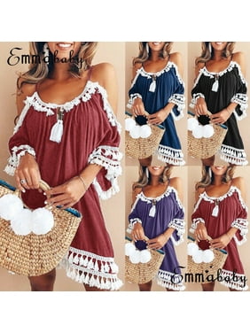 Product Image Womens Summer Boho Short Maxi Dress Evening Cocktail Party Beach Dress
