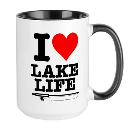 

CafePress - I Heart Lake Life Large Mug - 15 oz Ceramic Large Mug