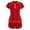 Red, variant on Kilaqueen Short Sleeve Rash Guard for Women - 2 Piece Swimsuit UPF 50 Zipper Swim Shirts with Built in Bra and Shorts Set