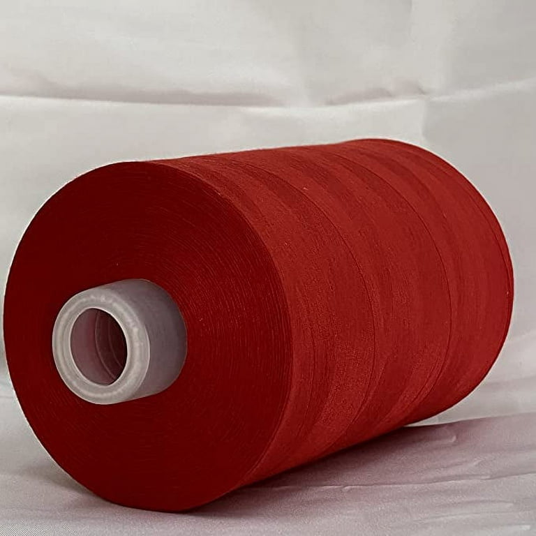 Jutemill Brand - Red Polyester Jumbo Spool Single Needle Threads for Sewing  Embroidery Machine All Purpose Polyester Thread Cone (25600 Yard) 