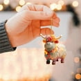 thumbnail image 4 of Christmas Ornaments Highland Cow Decor Christmas Tree Decorations Cute Acrylic Cow Pendants Cartoon Cow Decorative, 4 of 7