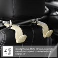 thumbnail image 3 of 2 ganchos de cuero superior para reposacabezas de asiento de coche, duraderos, accesorios interiores, gancho interior de coche para bolso (beige), 3 of 5