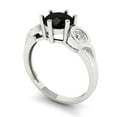 thumbnail image 2 of 1.72 ct Round Cut Natural Onyx Three-Stone Engagement Ring for Women in 18K White Gold, 2 of 5