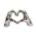 thumbnail image 1 of Escultura de mano de corazón con dedos de amor, coleccionable, regalo de cumpleaños, recuerdos de fiesta, resina Plateado, 1 of 9