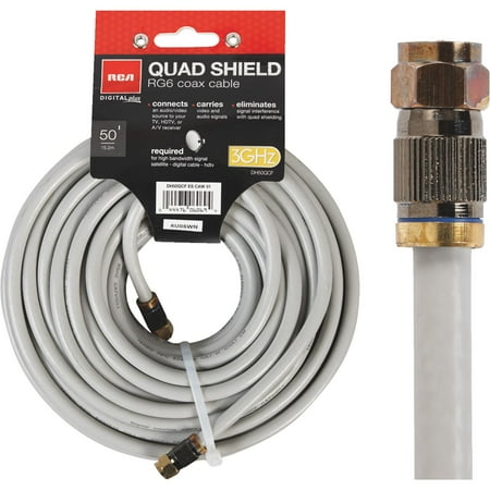 RG6 Coaxial Cable, 18 AWG Gray Quad Shield,