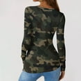 thumbnail image 2 of Long Sleeve Womens Knit Tops Fall Fashion 2026 Tops Camo Printed Henley Shirts Tunic Top Slim Fit, 2 of 7