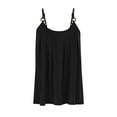 thumbnail image 4 of UYISJ Summer Tank Tops for Women Spaghetti Strap Pleated front Solid Color Flowy Camisoles Casual Loose Fit Tunic Shirts, 4 of 6