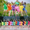 thumbnail image 5 of Large Size Colorful T-shirt Women's Wedding Fun Sisters Outfit Candy Couple Student Loose Party Uniform Class Uniform, 5 of 8