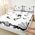 thumbnail image 4 of Feelyou Kawaii Ghost Black Cat King Sheets, Halloween Bat Spider Bedding, 4-Piece, 1 Flat Sheet, 1 Fitted Sheet and 2 Pillowcases, 4 of 5