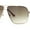 Gold - Gradient Brown, variant on Mens Rectangular Metal Rim Officer Gentlemanly Racer Sunglasses Gold - Smoke
