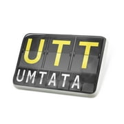 Porcelein Pin UTT Airport Code for Umtata Lapel Badge  NEONBLOND
