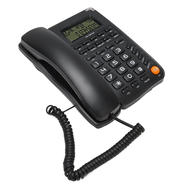 Landline Telephone, Multipurpose Environmental Protection Wired Phone for Bedroom for Office Black,White