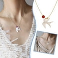 thumbnail image 3 of Pendant Necklace, gold Swallow Necklace in Gold, Rose Gold, or Silver, Minimalist, Delicate Jewelry, 3 of 9