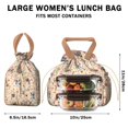 thumbnail image 5 of Yorkie with Flowers Drawstring Lunch Bag Women - Drawstring Lunch Bag Insulated for Work Office - Stain-Resistant Large Lunchbags for Women with Multi-Pockets, 5 of 6