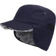 thumbnail image 1 of Gorra de cadete unisex de estilo militar con orejeras para clima frío; totalmente forrada con piel sintética, 1 of 4