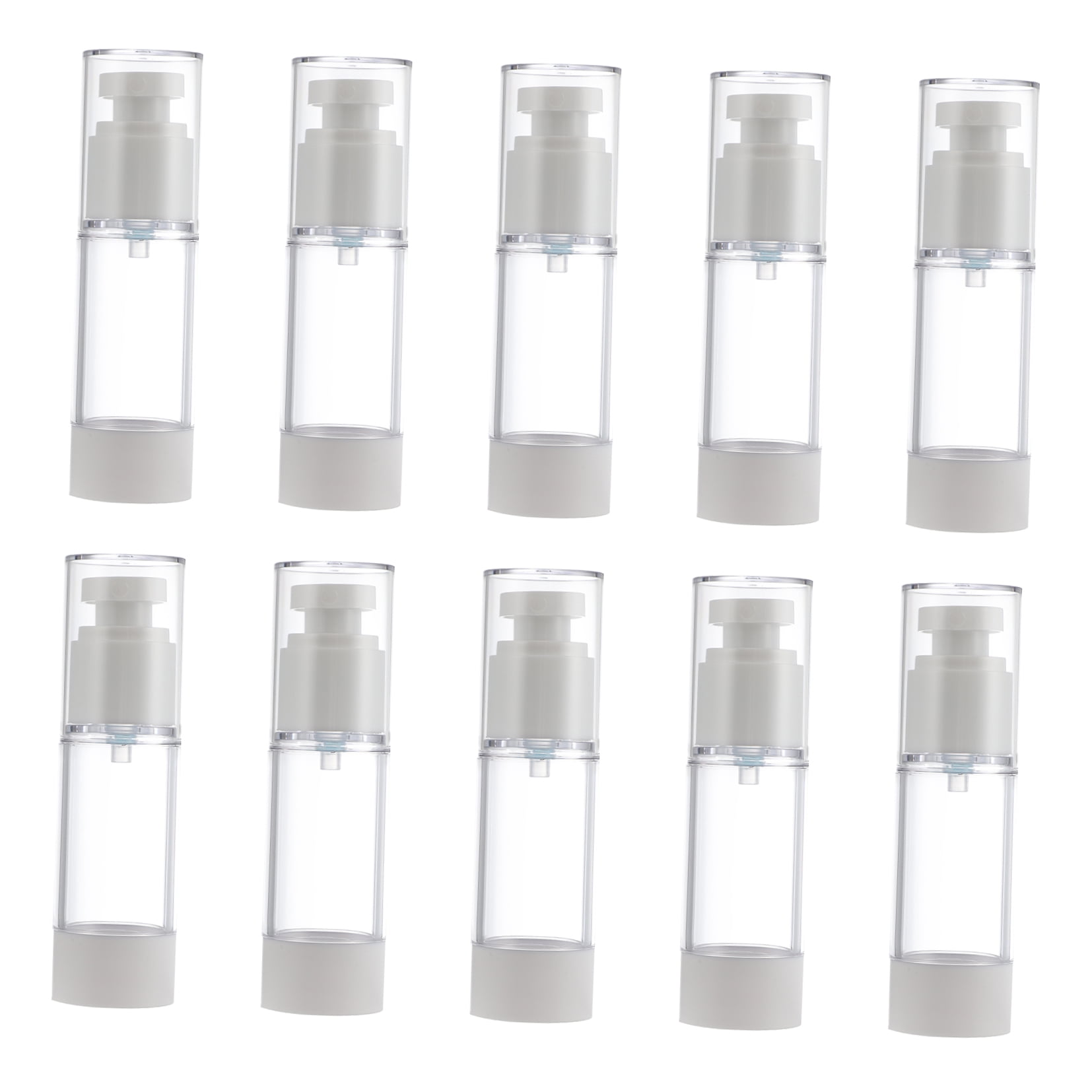 ROMANSENTIAL 10pcs Travel Refillable Bottle PP White for Outdoor Use and Activities