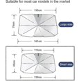 thumbnail image 2 of Car Sunshade Windshield Sun Shade, Titanium Silver Cloth Foldable Windshield Sun Shade Umbrella -aya, 2 of 5