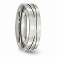 thumbnail image 5 of White Stainless Steel Ring Band Wedding Grooved 6mm Polished, 5 of 6