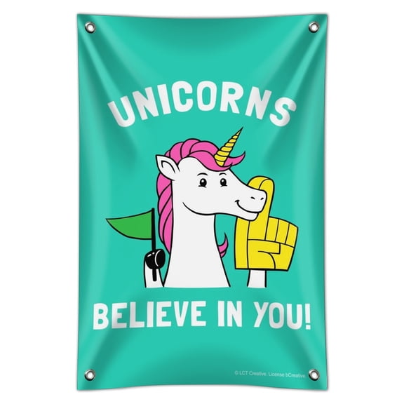 Unicorns Believe in You Funny Humor Home Business Office Sign